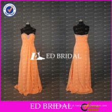 ED Bridal Elegant Beaded Sweetheart Empire A Line Orange Chiffon Long Chiffon Prom Dress Patterns 2017